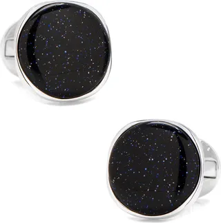 Blue Goldstone Cuff Links