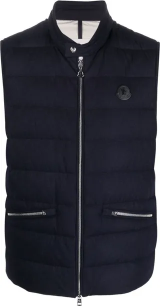 Logo-Appliqué Sleeveless Vest Jacket