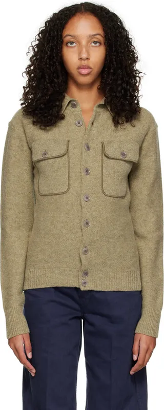 LEMAIRE Green Fitted Cardigan