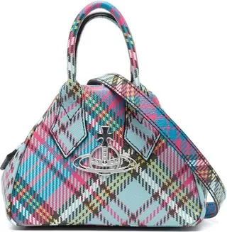 mini Yasmine tartan-print handbag