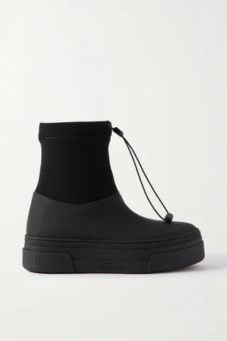 Khaite - Lenox Suede And Rubber Ankle Boots - Black