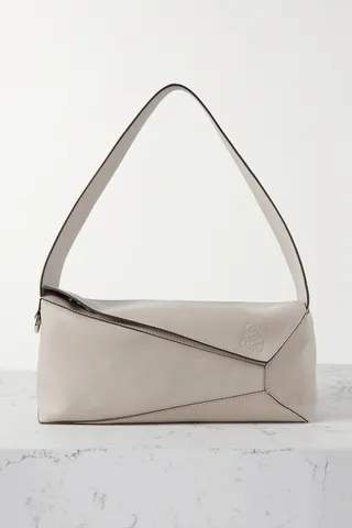 Loewe - Puzzle Medium Leather Shoulder Bag - Gray
