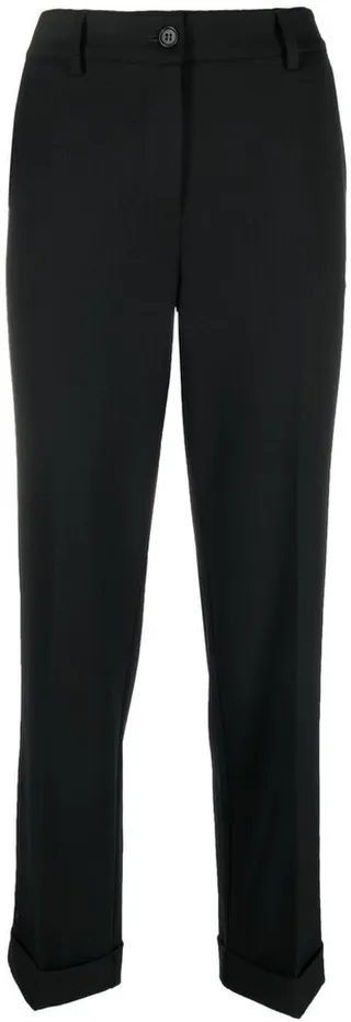 Mid-Rise Tailored Straight Trousers
