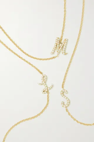 Anita Ko - Initial 18-karat Gold Diamond Necklace - A