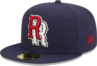 Men's New Era Navy Round Rock Express Authentic Collection Road 59FIFTY Fitted Hat