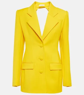 Embellished wool blazer minidress