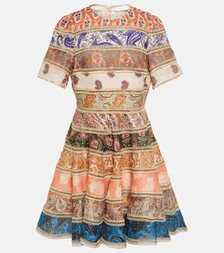 Devi Spliced printed minidress