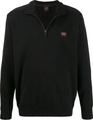 Logo Patch Zip-Up Jumper