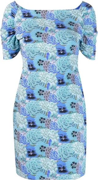Flower Pattern Sheath Dress