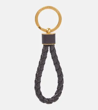 Intreccio leather keychain
