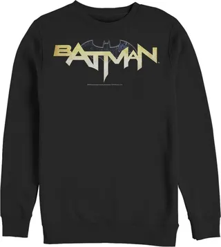 Men's Batman Logo Messy Text Sweatshirt - Black - X Large