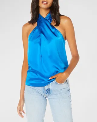 Maeve Crossover Halter Blouse