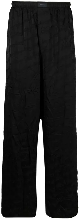 Crease-Effect Jacquard Pyjama Trousers