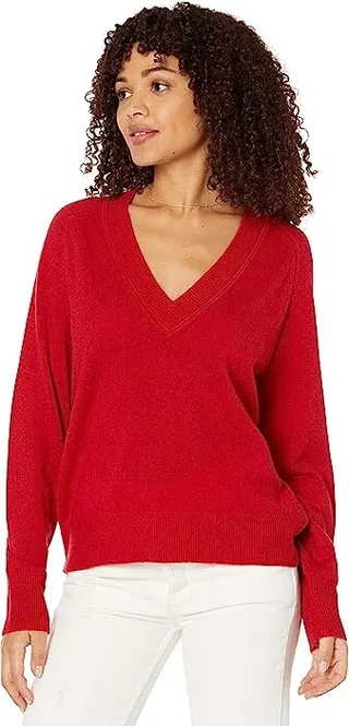 EQUIPMENT Madalene V-Neck Sweater (Chili Pepper) Women's Clothing