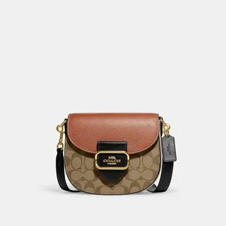 Morgan Saddle Bag In Colorblock Signature Canvas
