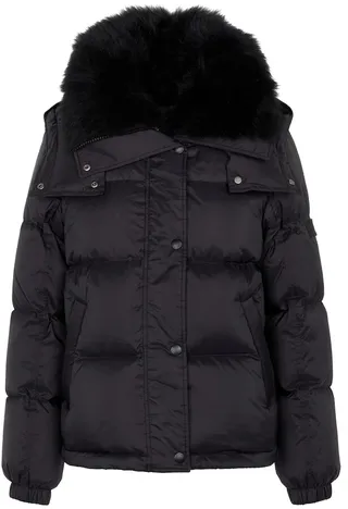 Army shearling-trimmed down jacket