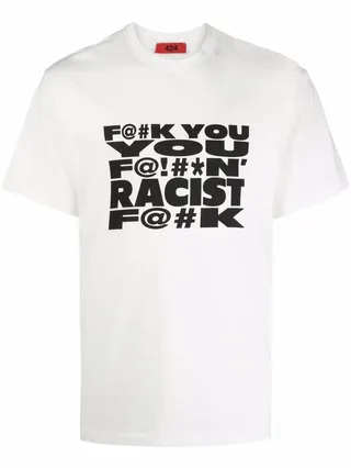 text-print crew-neck T-shirt