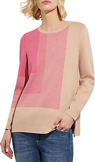 Misook Ombre Color Block Tunic Top