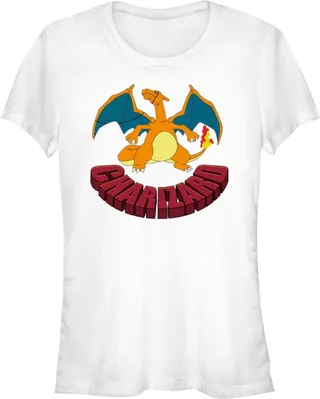 Junior's Pokemon Charizard Portrait T-Shirt - White - Medium