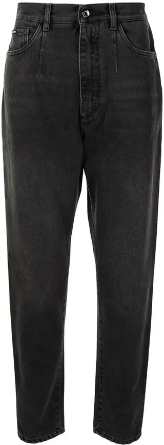 High-Waisted Tapered Jeans