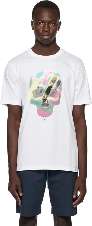 PS by Paul Smith White Printed T-Shirt