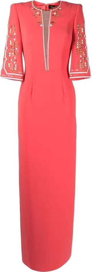 Ava three-quarter sleeve gown