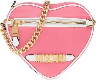 Moschino Heart Shaped Logo Plaque Shoulder Bag