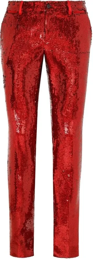 Sequinned Slim-Fit Trousers