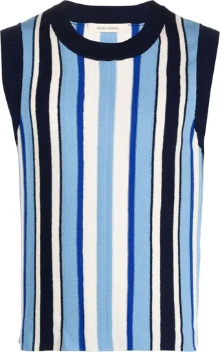 Scale Striped Knitted Vest