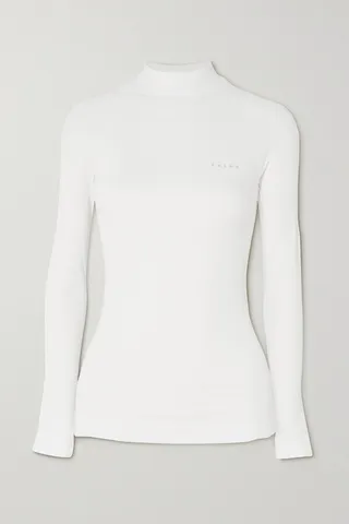 FALKE Ergonomic Sport System - Stretch-jersey Turtleneck Top - White