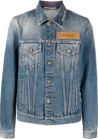 Embroidered Palm Tree Denim Jacket