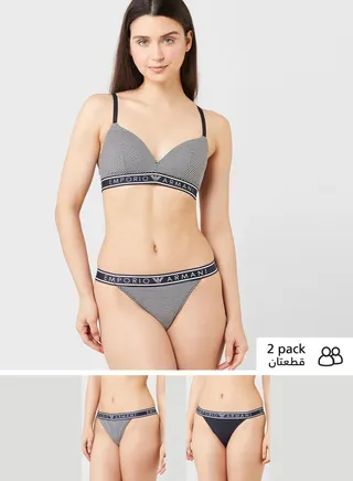 2 Pack Logo Waistband Brief Set