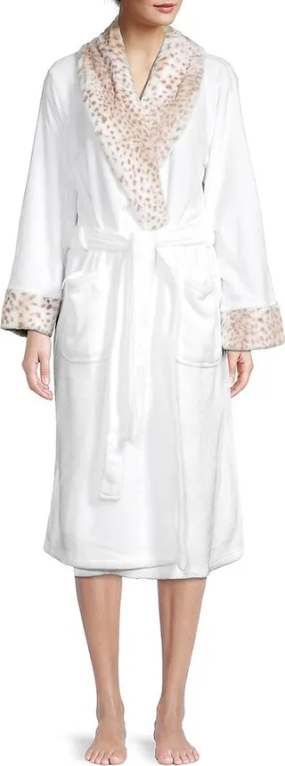 Faux Fur Trim Robe