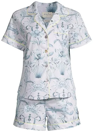 Nina Seahorses Lila 2-Piece Pajama Set