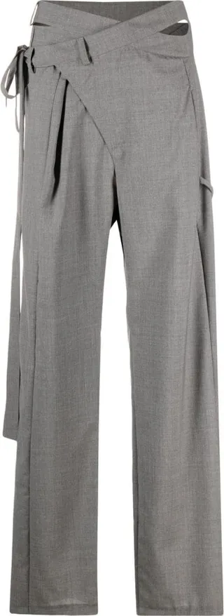 High-Waisted Wrap Trousers