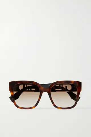 Fendi - O'lock Oversized Square-frame Tortoiseshell Acetate Sunglasses - Brown