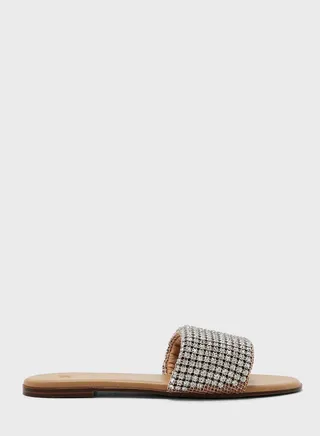 Rhinestone-Embellished Mules