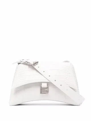 small Hourglass crocodile-effect shoulder bag