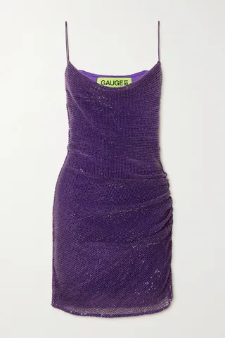 GAUGE81 - Perry Ruched Sequined Tulle Mini Dress - Purple