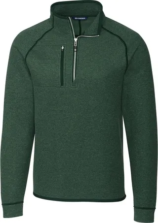Cutter & Buck Mainsail Sweater-Knit Mens Big and Tall Half Zip Pullover Jacket - Hunter Heather - 3X Large Tall