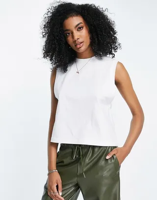 & Other Stories cotton tank top in white