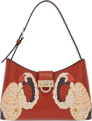 Trifolio bird-print shoulder bag
