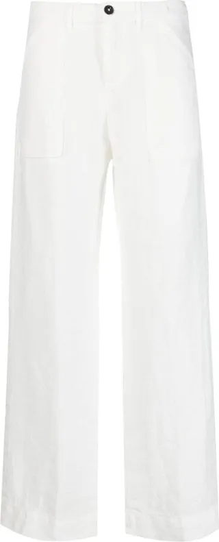 Linen Straight-Leg Trousers