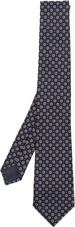 Monogram-Pattern Silk Tie