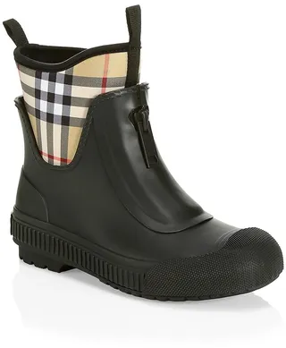 Vintage Check Rubber Rain Boots