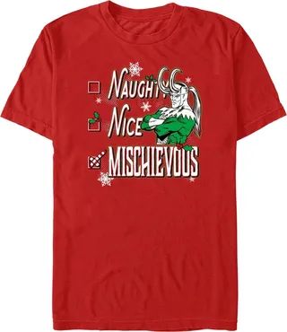 Fifth Sun Men's Marvel Comics Retro Naughty Nice Mischievous Short Sleeves T-shirt