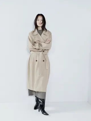 Batwing-sleeve Organic-cotton Trench Coat