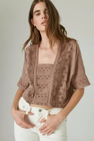 Lace Short Sleeve Top