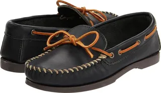 Minnetonka Camp Mocc (Black Smooth Leather) Men's Slippers