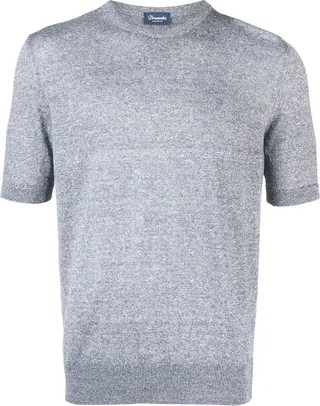 cotton-linen knit T-shirt